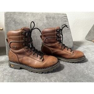 Georgia Boot®‎ Women's 9.5m Logger 7" AMP LT Waterproof Work Boot in Brown